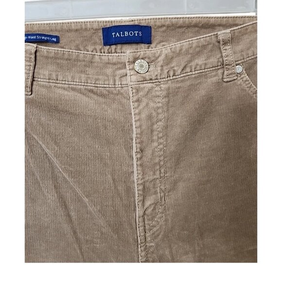 NWT Talbots Women's 16P Flawless High-Waist Straight-Leg Pants Corduroy tan Brow - Picture 5 of 11